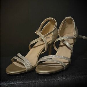 Elegant Gold Strappy Heels